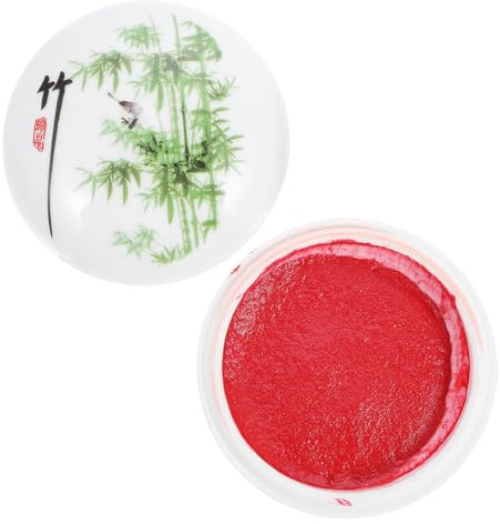 Operitacx Keramik Stempelkissenbox Für Kalligraphie Kleine Porzellandose Mit Roter Tintenpaste Langlebige Chinesische Siegel Aufbewahrung Leicht Und Retro Stil
