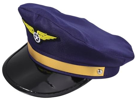 OFFSCH Verstellbare Pilotenkappe Für Erwachsene in Navyblau Robuste Kapitänsmütze Für Fasching Halloween Cosplay Und Motto-partys Langlebiges Design Mit Klassischem Stil Für Verkleidung u