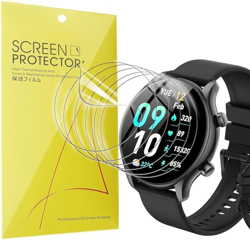 Lamshaw 6 Piezas Protector de Pantalla para Vamout Smartwatch S54-1,39,Resistencia a los arañazos,Sin Burbujas,HDTransparente,Protección contra huellas dactilares y explosiones (TPU-6Piezas)