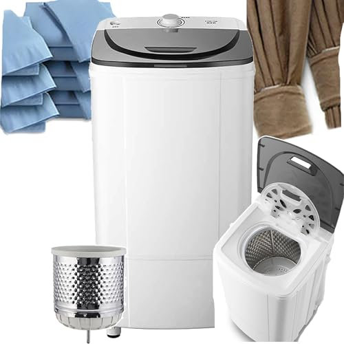 WhAeoy Asciugatrice Centrifuga da 10 kg, Centrifuga A Risparmio Energetico, con Tubo di Ingresso + Coperchio di Sicurezza, Cilindro Interno in Acciaio Inossidabile + Motore di qualità,10kg