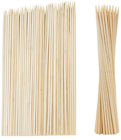 TAICHEUT 1200 PCS 12 Inch Natural Bamboo Skewer, 4 mm Thick Wood Skewers Sticks for Grilling, Fruit, Appetizer, Cocktail, Sausage, Chocolate Fountain