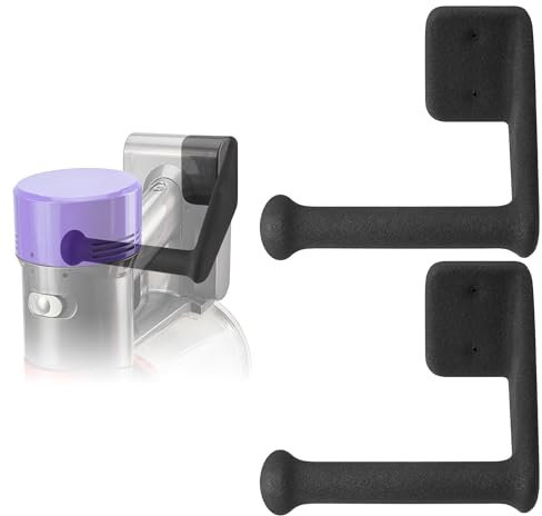 2 Pack Easy Access Cordless Vacuum Wall Mount Holder – Heavy Duty Metal Wall Rack with Rubber Coating, Fits for Shark Handheld IX-Series & Dyson V-Series Stick Vacuums, Garage Shed Storage Brackets