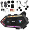 HISUEKIG Auricolare Casco Moto, Y20 Interfono Casco, Bluetooth Cuffie Casco Moto con Doppio Altoparlante, IPX6 Impermeabile, Riduzione del Rumore doppia, 16 Luci RGB, Risposta Automatica
