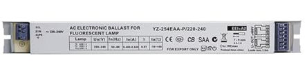 MRVAKDYDI Balasto electrónico Balasto para lámpara fluoresce Balastos electrónicos T5 de 220-240 V YZ-254EAA-p, 2 Unidades, 54 W, rectificador T8 de 58 W x 2 Unidades