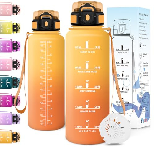 Motswedi Gourde Sport, 1000/1500ml Anti Fuite, Gourde 1l, Réutilisable, Bouteille d'eau, sans BPA, Bouteille Reutilisable, pour Adulte, Randonnée, l'école, Fitness, Yoga