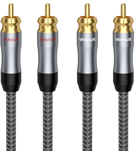 VANAUX Auidophile - Cavo audio stereo da 2 connettori RCA maschio a 2 connettori RCA maschio, cavo subwoofer OFC da 75Ω, cavo coassiale digitale per Home Theater, HDTV, sistemi Hi-Fi (0,9 m/3 piedi