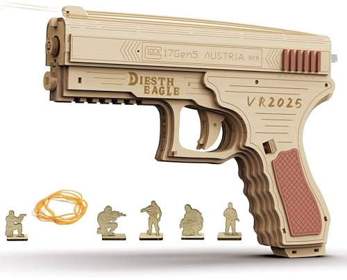 3D Wooden Puzzles for Adults, Wooden Rubber Band Gun, 3D Woodens Puzzle Gun DIY Model Building Kits for Adult, Assembly Time 6H, Creative for Adults