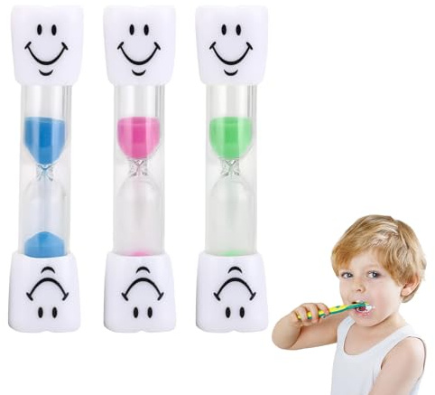 3-Stück Sanduhren Set für Kinder,Sanduhr für Zähneputzen Kinder,Sanduhr zum Zähne Putzen 3 Min Kleinkinder,Hourglass Set,Sanduhrs Zähneputzen Timer,Lustig Sanduhren Kleinkinder,Mehrfarbiges Sanduhrset