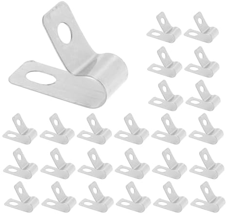 SOIMISS Lot de 100 Clips Câbles en Acier Inoxydable 304 Clips de Fixation R Résistants à la Chaleur et Ignifugés Colliers Robustes pour Câbles Tubes et Tuyaux Utilisation Industrielle