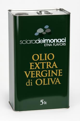 Sciara dei Monaci Olio Extra Vergine di Oliva Nocellara dell'Etna, Non Filtrato, Latta 5 Litri