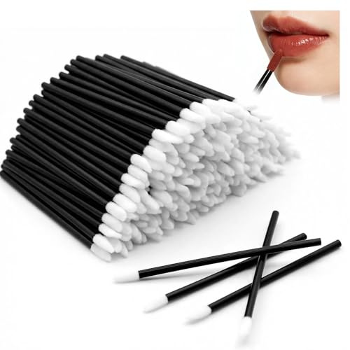 Yuaerbuo 400 PCS Black Lipstick Brushes, Lip Brush Lip Wands Applicators, Lips Gloss Wands for Lips Eyebrow Eyeshadow Concealer Detailing Application Tool