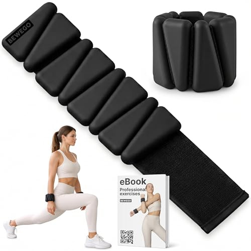 Bewego Ankle Weights – Gewichtsmanschetten 450 g, Gewichte für Beine und Arme, Knöchelgewichte, Fussgewichte Pilates, Wrist Handgelenkgewichte, Bein Manschetten, Gewicht Armband Set Fitness