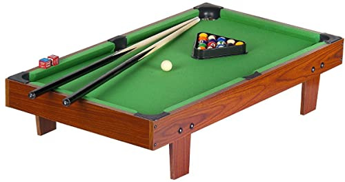 BAYAGU Tavolo da Biliardo 91 cm per Ragazzi e Famiglia, Mini Biliardo Compatto da Tavolo con Accessori Completi, Set con Stecche, Palle e Triangolo, Ideale per Casa