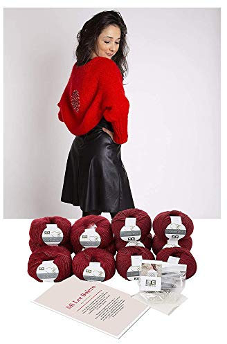 DesignEtte Mi Lee Bolero Strick-Set, Wolle, Weiß, 35 x 25 x 15 cm