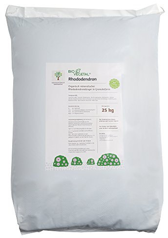 BioVegetal Rhododendrondünger mit Guano und natürlicher Langzeitwirkung durch Fixierung der Nährstoffe durch Ton, 25 kg Sack