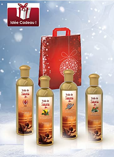 Camylle - Sauna Fragrance Selection con una bella borsa di cotone in regalo che include quattro 250ml bottiglie: Luxe - Cajeput/Lemon - Lavanda - Polynesie