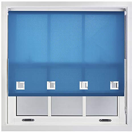 FURNISHED Tageslichtrollos mit großen quadratischen Ösen – nach Maß - Blaugrün 90cm x 210cm