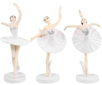 Amosfun Ballett Mädchen Figur 14.5Cm Elegante Tänzerin Skulptur Kuchenverzierung Und Wohnkultur Ornament Für Zuhause Büro Geburtstagsgeschenk