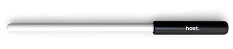 Hast 9-Inch Premium Ceramic Honing Rod, Professional Knife Sharpener, Minimalist Design Honing Rod For Premium Knives Made With Ultra-Hard Steels, White Ceramic With Black Aluminum Handle