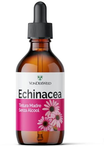 Vonderweid - Echinacea Tintura Madre Analcolica | Estratto Glicerico Totale Alta Concentrazione | Integratore Immunostimolante | Echinacea Gocce | Estrazione ad Ultrasuoni | Alcool Free | 100 ml