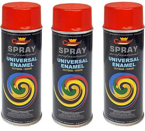 VE-INDUSTRIES Lackspray nach RAL 3er Sparpack Spraydose 400ml Buntlack für Holz, Metall (3000 Feuerrot)