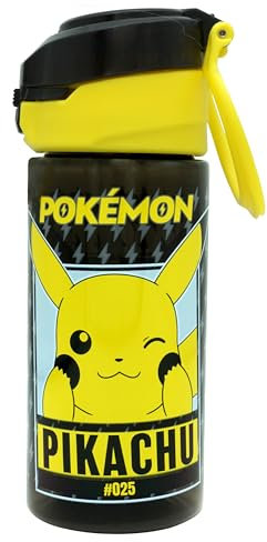 HOVUK® 1 borraccia Pokem0n Albany da 500 ml, con tracolla per il trasporto, boccetta rimovibile, serrature per la sicurezza, a prova di perdite, accessori estivi per bambini 4+anni