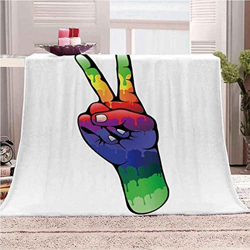 Kuscheldecke Flauschige 150X200, 3D Bunte Hände Decke, Mikrofaser Sanft Flanell Weich Decke Fleecedecke Sofaüberwurf Tagesdecke kinderdecke für Bett/Sofa