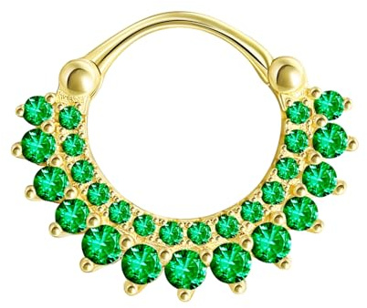 Lieson 1 Stück Nasenpiercing Silber 925 18G Nasenring Hoop Creolen Blume Zirkonia Piercing Septum Knorpel Tragus Helix Ohrringe Set