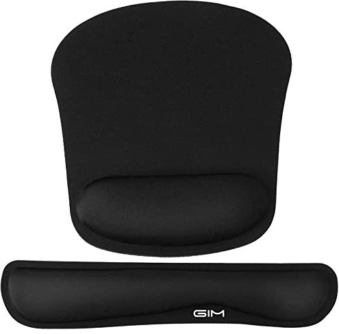 GIM Mouse Mat Gel Cushion Mouse Pad with Palm Rest Ergonomic Mouse Pad Keyboard Wrist Rest Gel Cushion Mouse Mat for Computer and Laptop (Dark)