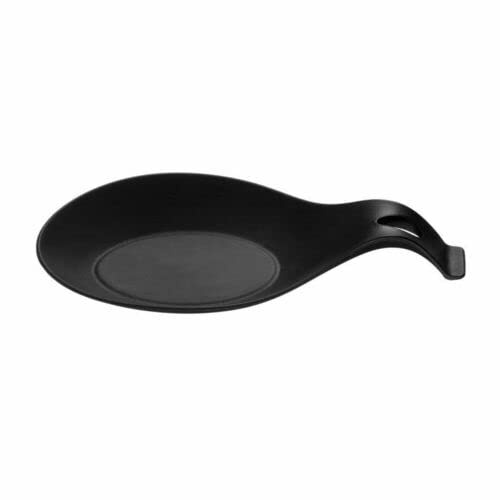 HoitoDeals Black Silicone Holder Spoon Rest Heat Resistant Teabag Tidy Holder Cooking Utensil Dish