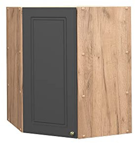 Vicco Eckhängeschrank Fame-Line, Küchen-Eckschrank, Anthrazit-Gold/Goldkraft Eiche, 57 cm