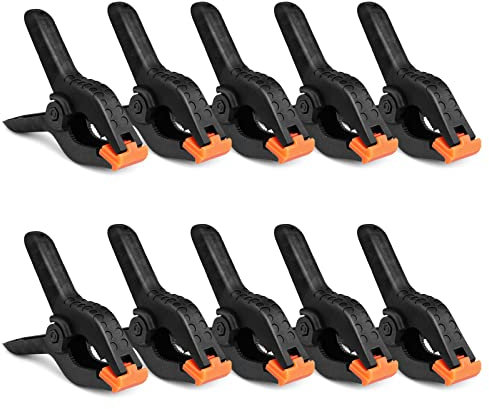 Klemmen, 10 Stücke Kunststoff Halteklammern, Zwingen für Ateliers, Kunst, Handwerk, Holzwerkstatt, Fotografie (Schwarz)