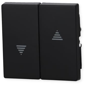 Schneider Electric Merten Wippe, 2-fach, MEG3855-0403 | Für Rollladenschalter und -taster, System M, schwarz matt