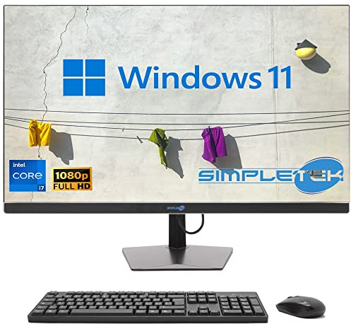 SIMPLETEK - PC All in One 24 FHD Core i7 Up to 3.6 GHz | 16GB RAM SSD 480GB | Integrated Webcam HDMI Mouse and Keyboard included