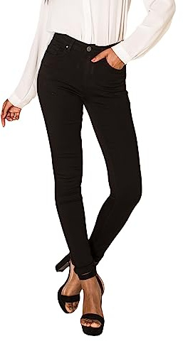 Nina Carter P106 damjeans, slim fit, push-up, skinny jeans, medelhög midja, Svart (P106), S (Smal)