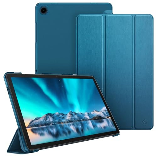Fintie Hülle für Samsung Galaxy Tab A9 Plus 11 Zoll 2023, Ultradünn Schutzhülle mit Translucent Rückseite Cover mit Auto Schlaf/Wach Funktion für Samsung Tablet A9+ SM-X210/X216/X218, Pfauenblau