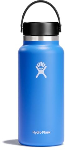 Hydro Flask - Water Bottle 946 ml (32 oz) - Vacuum Insulated Stainless Steel Water Bottle with Leak Proof Flex Cap and Powder Coat - Wide Mouth - Cascade