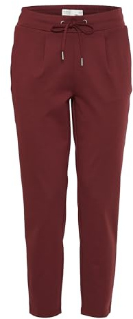 b.young BYRizetta Damen Hose Stoffhose Pants mit Stretch Kordelzug Bundfalten Eingrifftaschen Slim fit, Größe:XL, Farbe:Port Royale (191627)