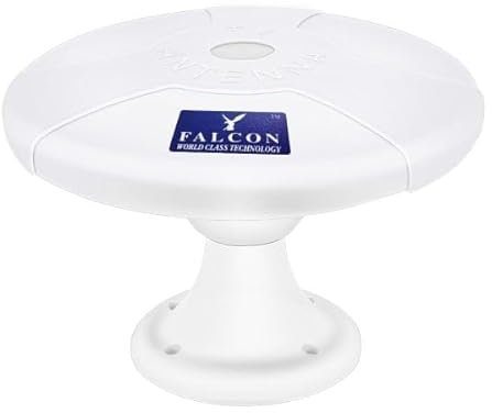 Falcon Outdoor DTV Ufo Aerial TV Antenna - 360° Reception, UHF 460-862MHz, Full HD/4K, Smart TV, Weather-Resistant, 6m aerial cable, Supports 2 TVs, tv signal booster for Caravan and Motorhome