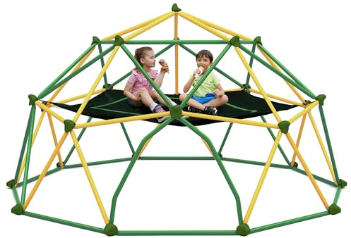 Merax 13FT Climbing Dome with Hammock, Outdoor Geometric Dome Climber Play Center for Kids 3-10 Supporting 1000 lbs, Easy Assembly Jungle Gym