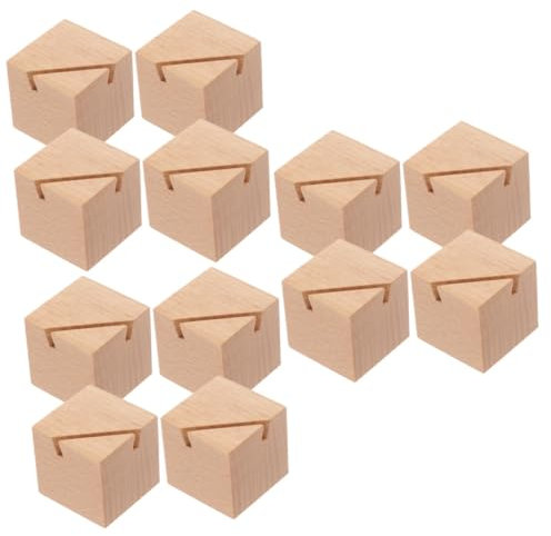 TOPBATHY 12 Stk Esstisch Aus Massivholz Tischbildhalter Basis Für Namenskarten Aus Holz Weihnachts-tischkarten Notizhalter Aus Holz Memohalter Postkartenhalter Büro Visitenkarte Holzsockel