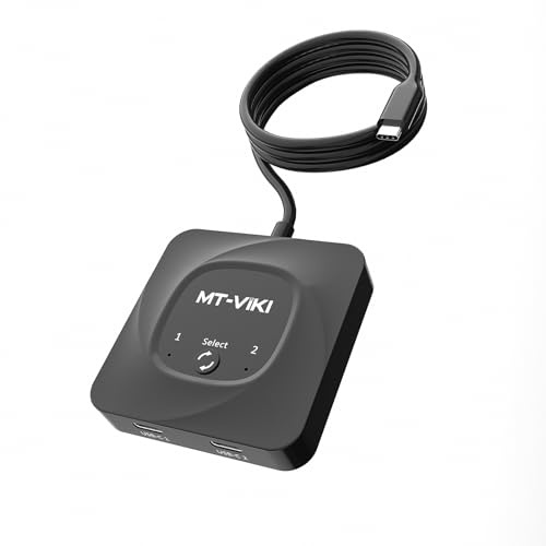 MT-VIKI 8K60Hz Bidirektionaler USB C Switch 2 in 1 Out Type C Switcher 1 in 2 Out 4K@120Hz 10Gbps Datenübertragung PD 100W Aufladen