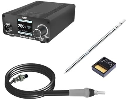 MZZYG Soldering Iron Station 75W Digital Soldering Iron StationTips Welding Rework Station Temperature Adjustable Control Microcontroller(T12 SET3)