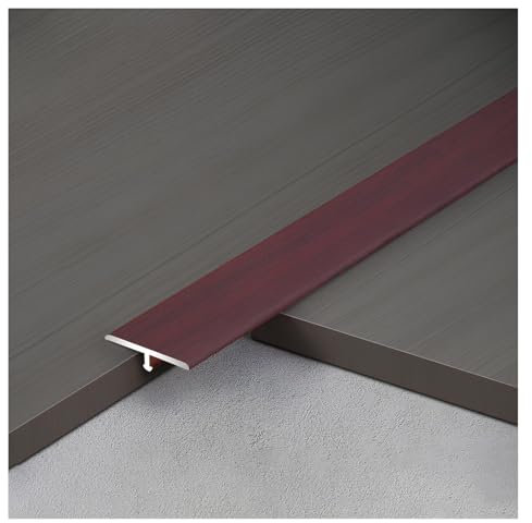 T-Profil Übergangsprofil Übergangsschiene 90 Cm Aluminiumlegierung Bodenübergangsstreifen Praktische Und Elegante Übergangsleisten Abdeckleiste Für Fliesen, Holz, Laminat(Red sandalwood,W4CM*L90CM)