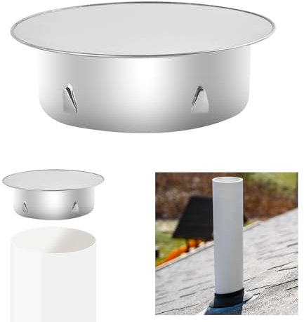 Coperchio per foro per camino, copertura per canna fumaria, copertura per tubo in acciaio inox, 122 mm, copertura per canna fumaria, rivestimento da parete per tubi interni, diametro 125 mm