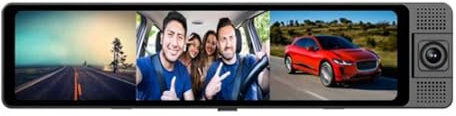 Dash Cam con specchio 4K, telecamera per specchietto retrovisore 4K, registrazione anteriore a 3 canali, posteriore e interna Telecamera per specchietto retrovisore con 3 modalità