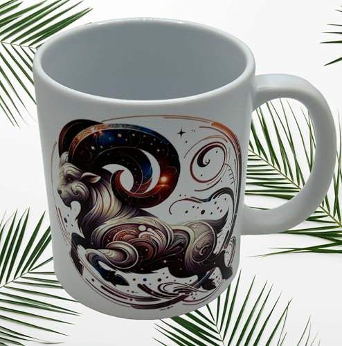 Tazza con segno zodiacale Ariete, tazza con foto/tazza/regalo/tazza con segno zodiacale/bianco opaco