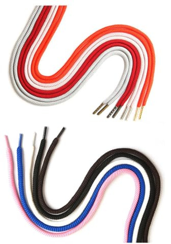 TMTGTS Kordelzug 8 Stück 5mm Metallkopf Baumwolleseil Kordel Ersatz Hosenbund 110cm Kordel geeignet für Jogginghose Sweatshirts Hoodie Pullover Jacken Mäntel Handy-Schlüsselband Schnürsenkel(3#)