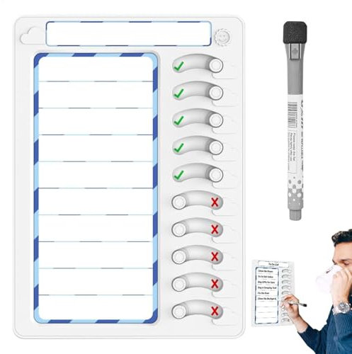 Trocken-abwischbarer Kalender, Tagesplaner, Monatskalender auf Whiteboard, Tagesplaner, Aufgabenplanungstafel mit Checkliste