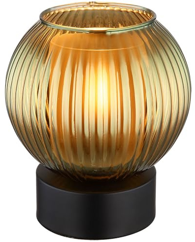 Tischlampe Nachttischlampe Tischleuchte Retro Glas Wohnzimmerlampe grün H 17 cm